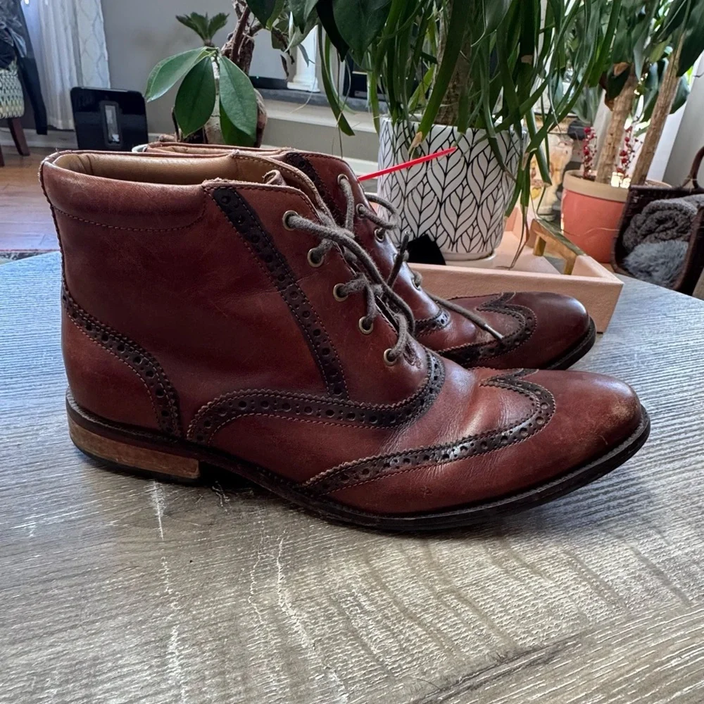 Mens Cole Haan Williams Wingtip Boots Sz 8.5 M Brown